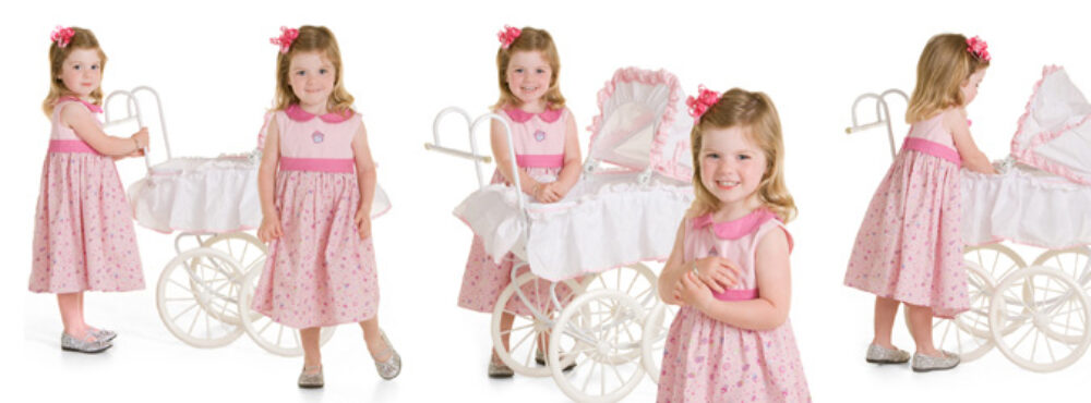Little girl in pink dress smiling studio lighting Altadena